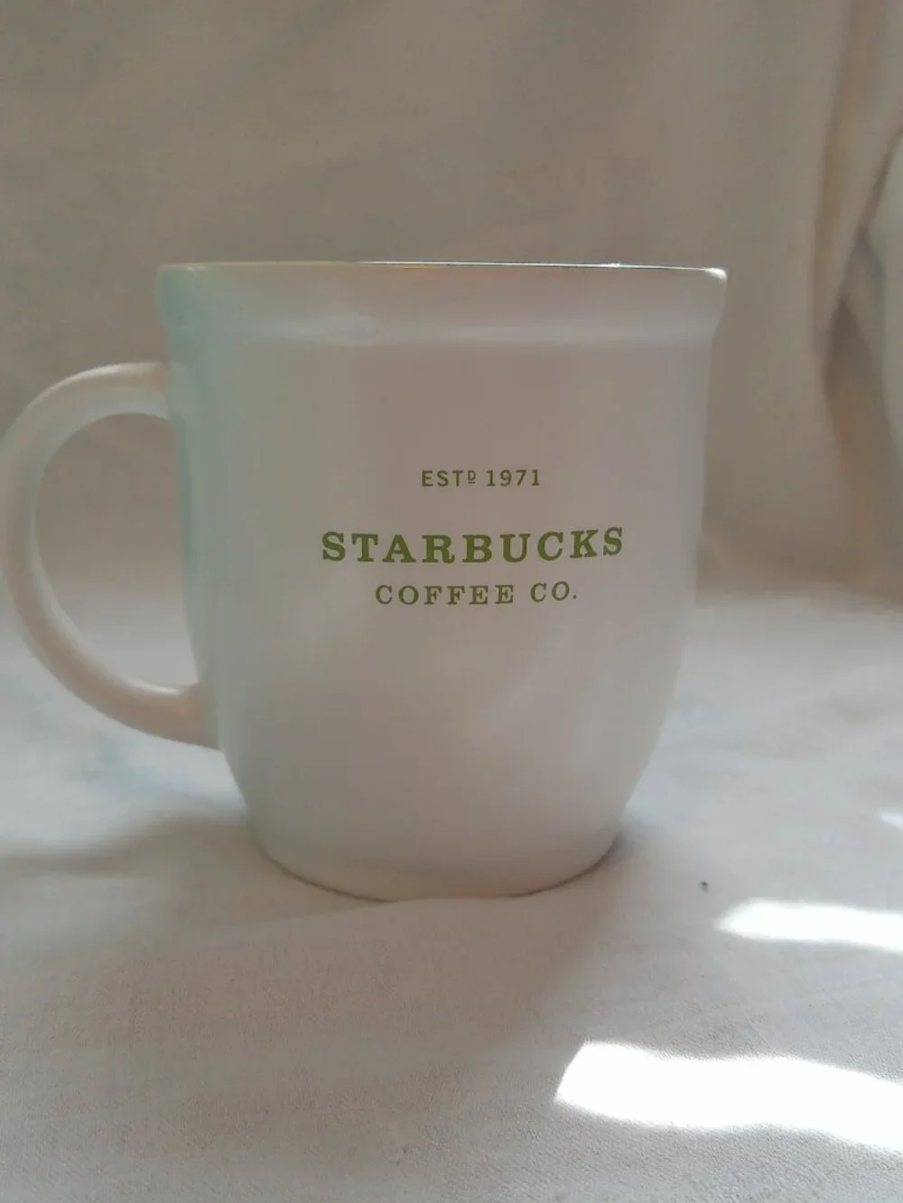 Starbucks Coffee Co Estd 1971 Coffee Mug 18 oz Green Inside 2007 VGUC